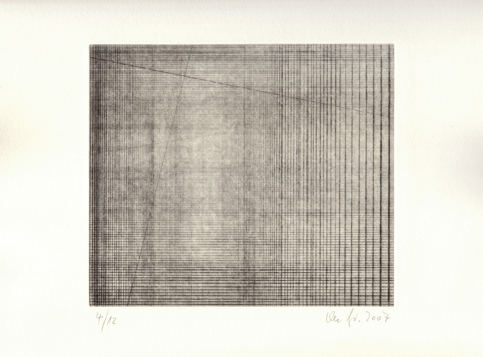 Linie Raum Zeichnung Radierung Kaltnadel